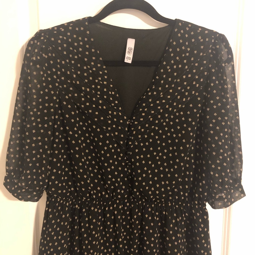 Black Flowy Aline Dress
